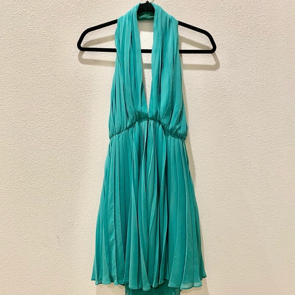 Halston Heritage Pleated Halter Dress - Picture 6 of 16